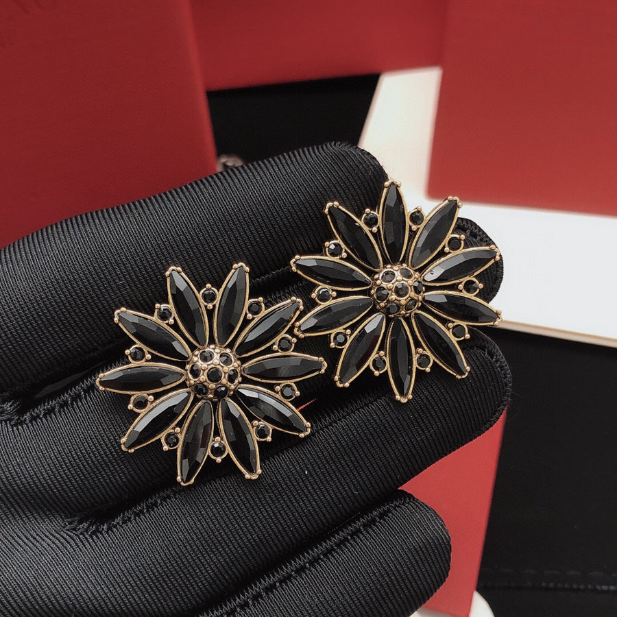 Sunburst Stud Earrings with Crystal-Style Accents main product view