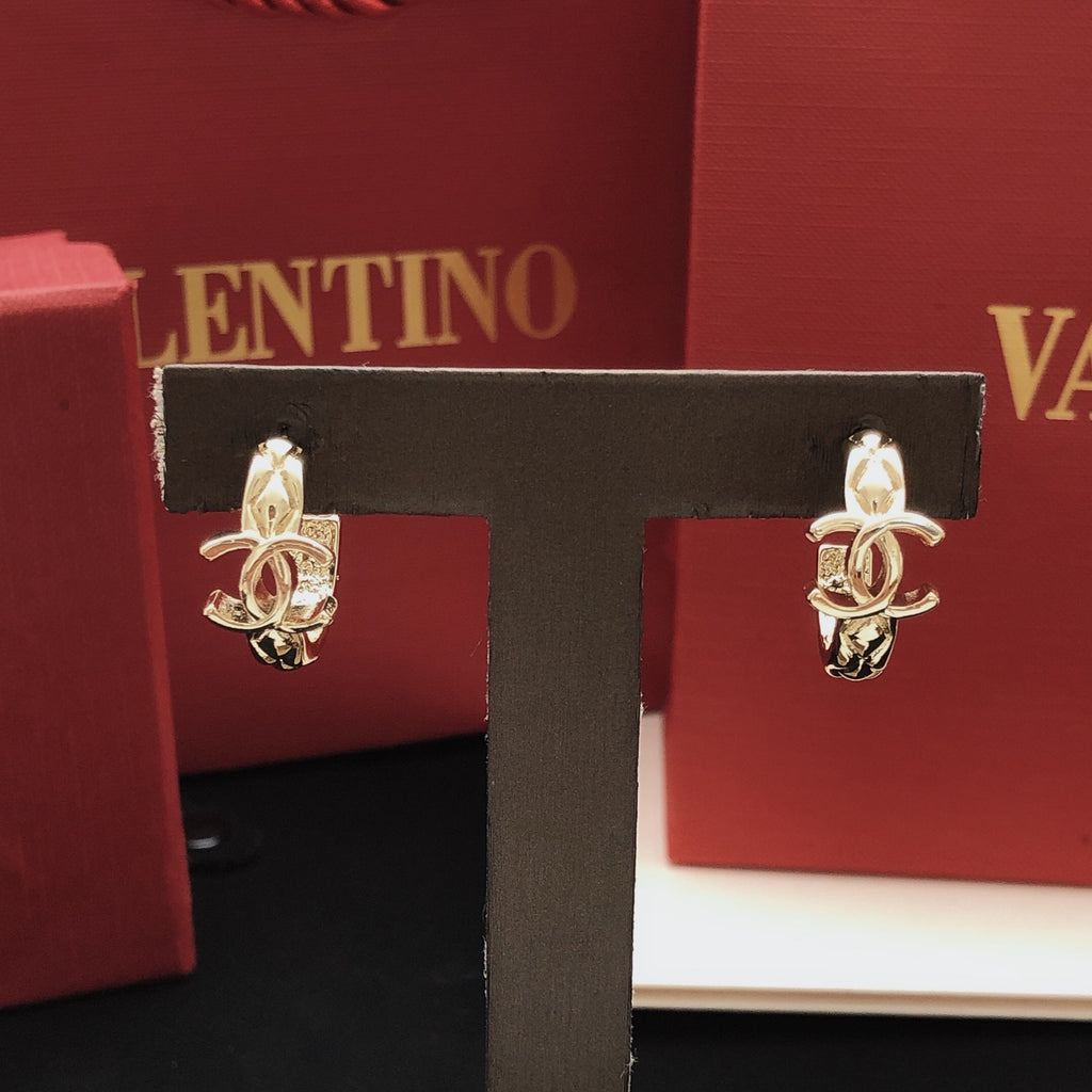 Signature Emblem Statement Earrings in Gold-Tone – Design 020 main product view