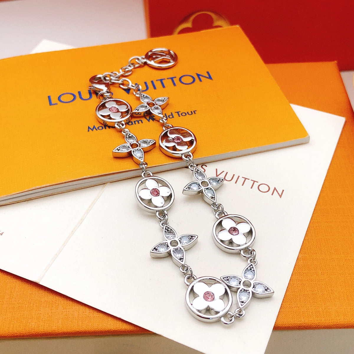 Geometric Emblem Bracelet in Silver-Tone – Silver Detail – Design 009 front product view