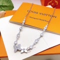 Floral Pendant Necklace in Silver-Tone – Silver Detail main product view
