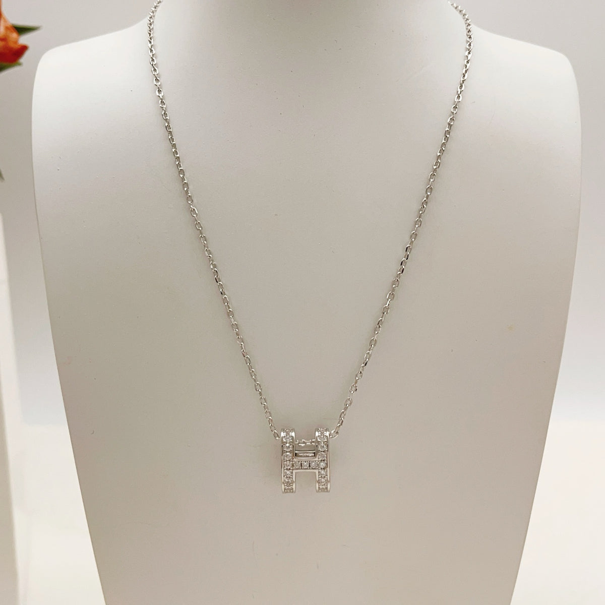 Letter Pendant Necklace in Silver-Tone styled product view