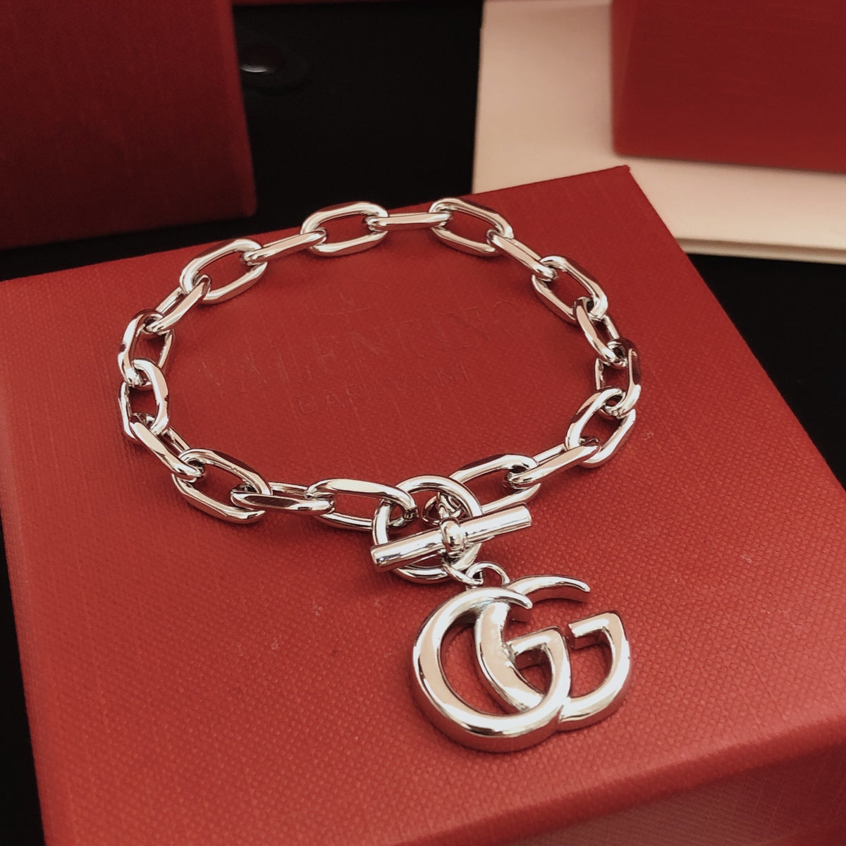 Geometric Emblem Bracelet in Gold-Tone – Design 006 main product view