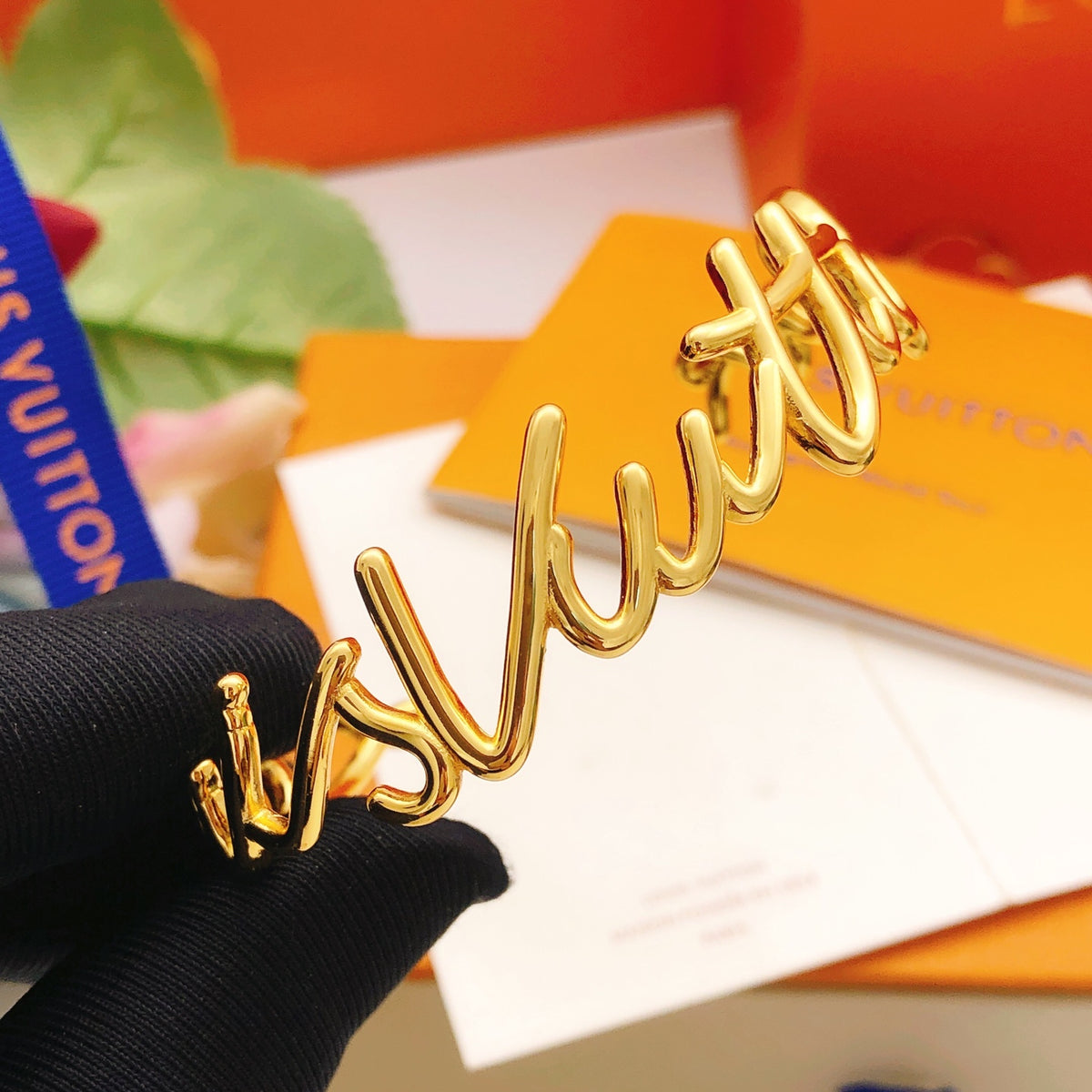Geometric Emblem Bangle in Gold-Tone – Design 006 main product view