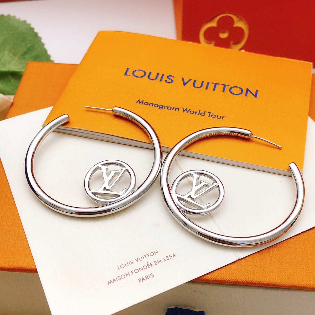 Round Statement Earrings in Gold-Tone – Design 003 front product view
