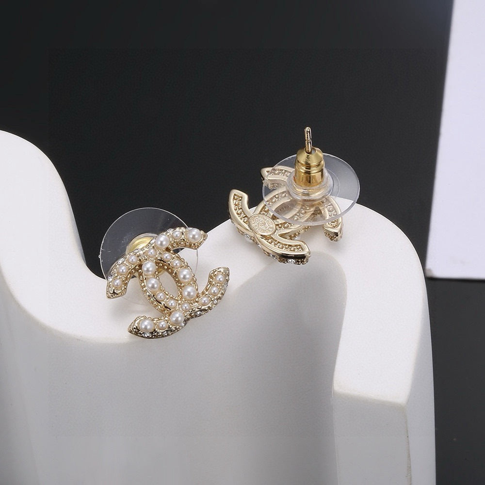 Signature Emblem Stud Earrings in Silver-Tone – Design 016 side detail