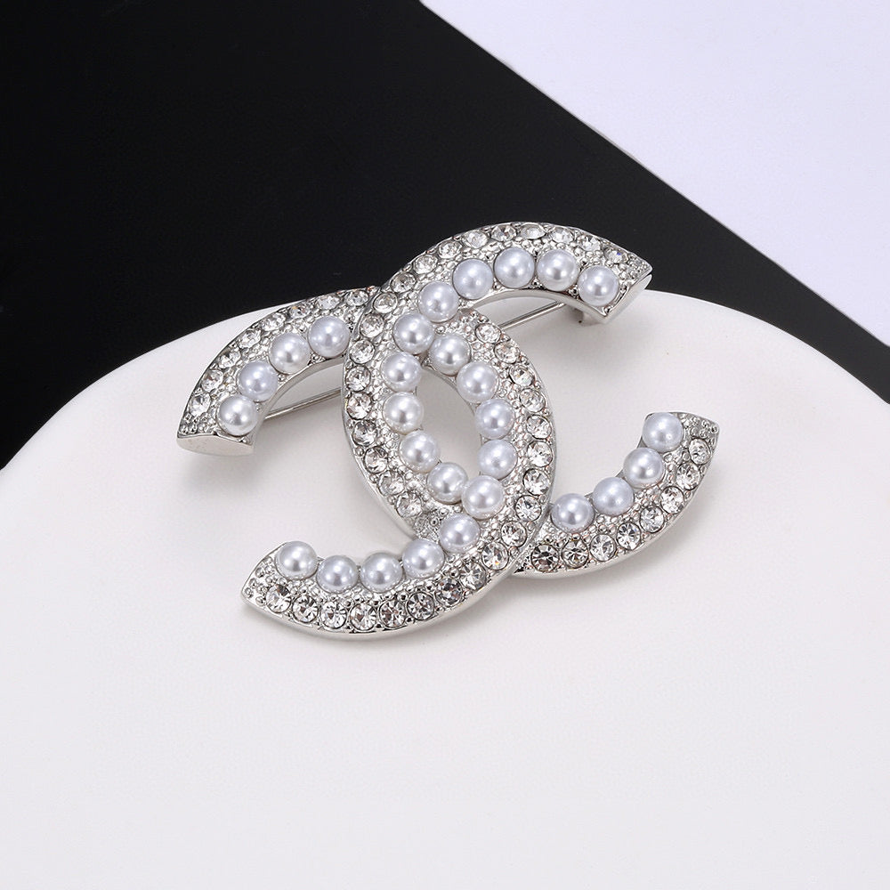 Signature Emblem Brooch in Silver-Tone – Design 001 main product view