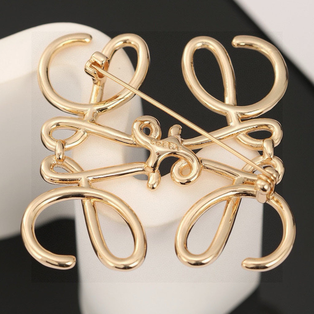 Signature Emblem Brooch in Polished Metal-Tone – Design 006 styled product view