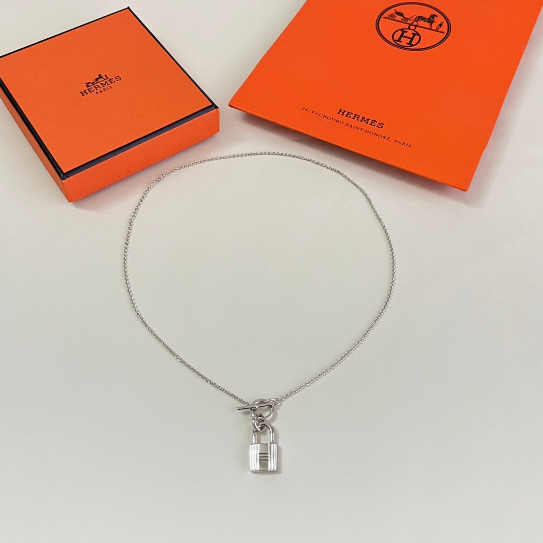 Horse Pendant Necklace in Polished Metal-Tone – Design 006 front product view