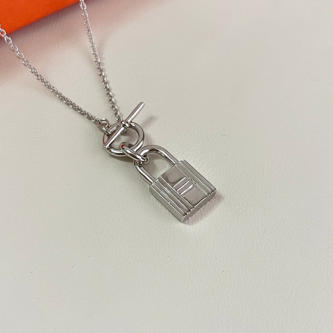 Horse Pendant Necklace in Polished Metal-Tone – Design 006 styled product view