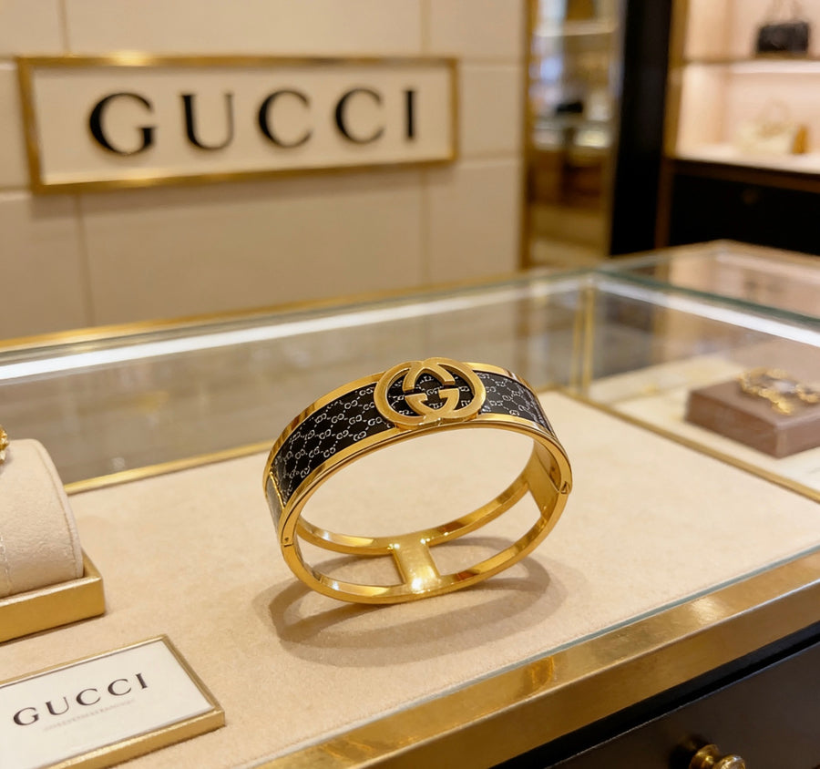 Double-G Emblem Bangle in Polished Metal-Tone – Design 001 main product view