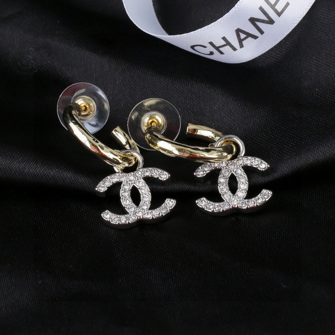 Signature Emblem Statement Earrings in Polished Metal-Tone – Design 009 side detail