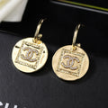 Signature Emblem Statement Earrings in Gold-Tone – Design 004 main product view