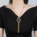 Signature Emblem Pendant Necklace in Polished Metal-Tone – Design 005 main product view