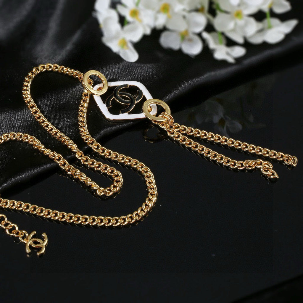 Signature Emblem Pendant Necklace in Polished Metal-Tone – Design 005 close-up detail