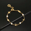 Letter Emblem Bracelet in Polished Metal-Tone – Design 012 main product view