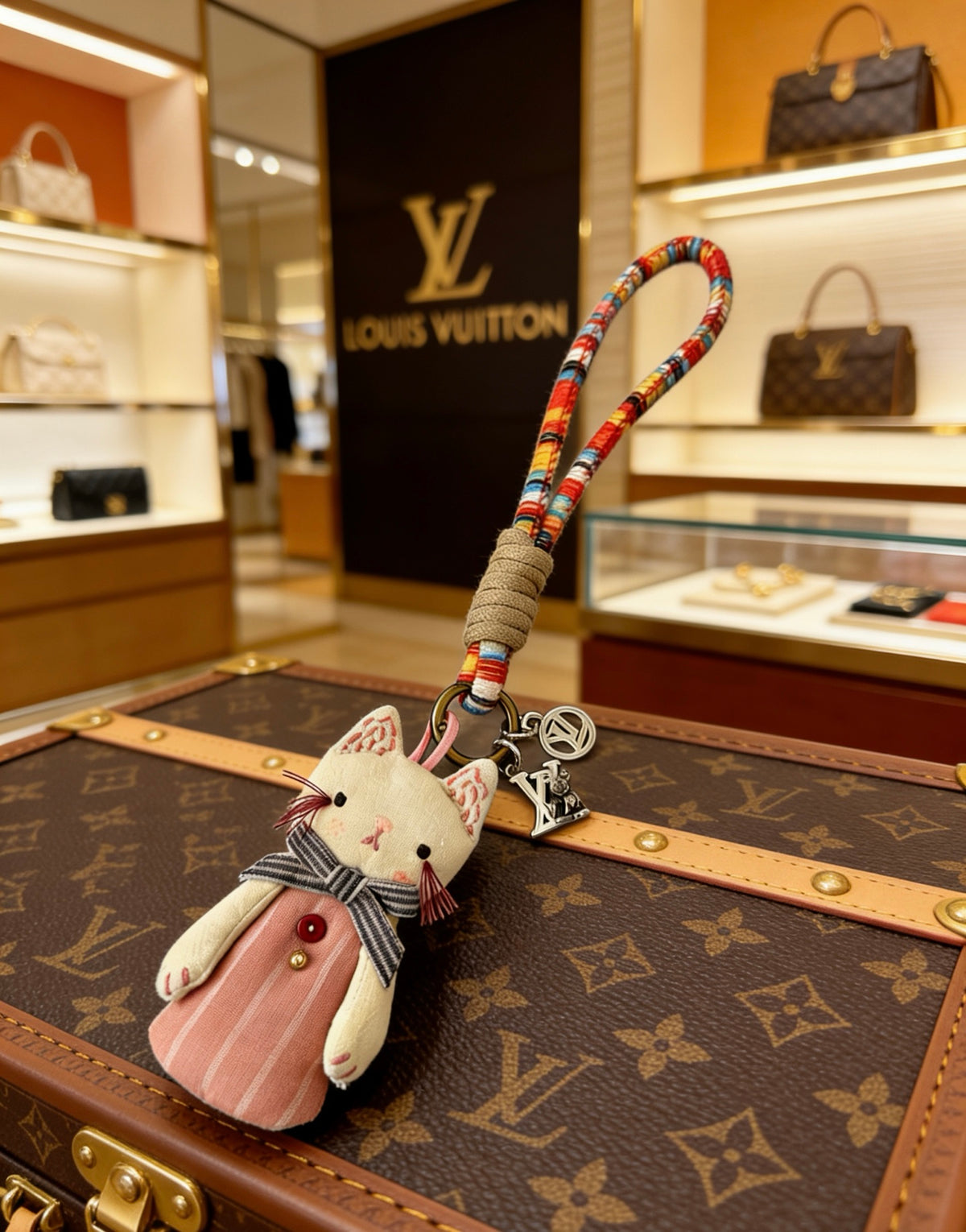 Bag Motif Keychain – Bag Detail – Design 006 styled product view