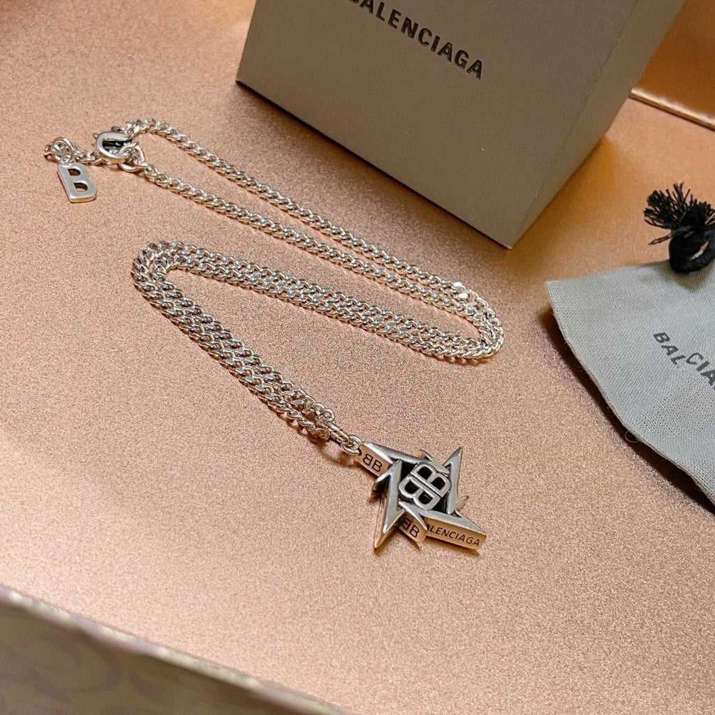 Geometric Emblem Pendant Necklace in Polished Metal-Tone – Vintage Detail – Design 033 main product view