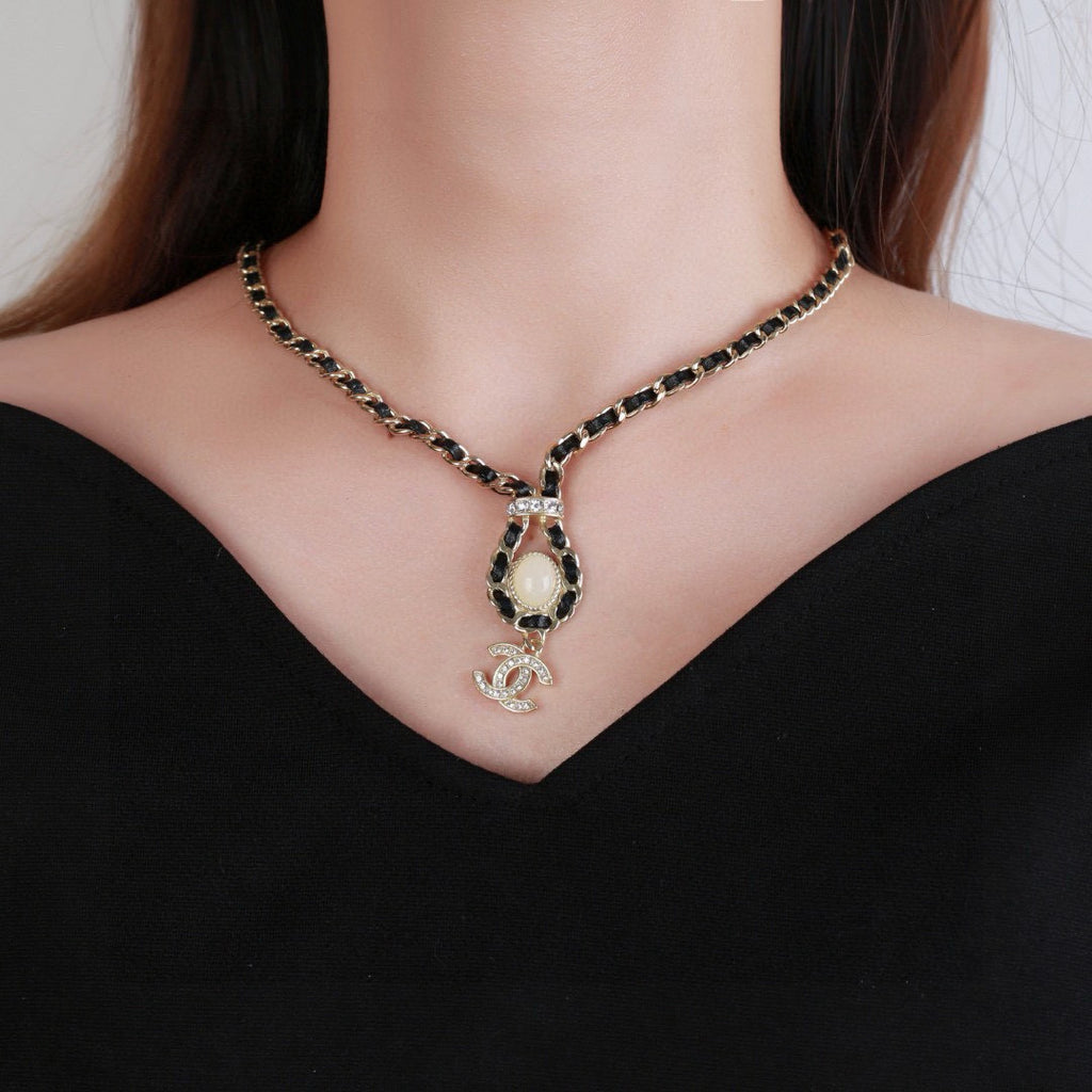 Signature Emblem Pendant Necklace in Gold-Tone – Design 007 styled product view