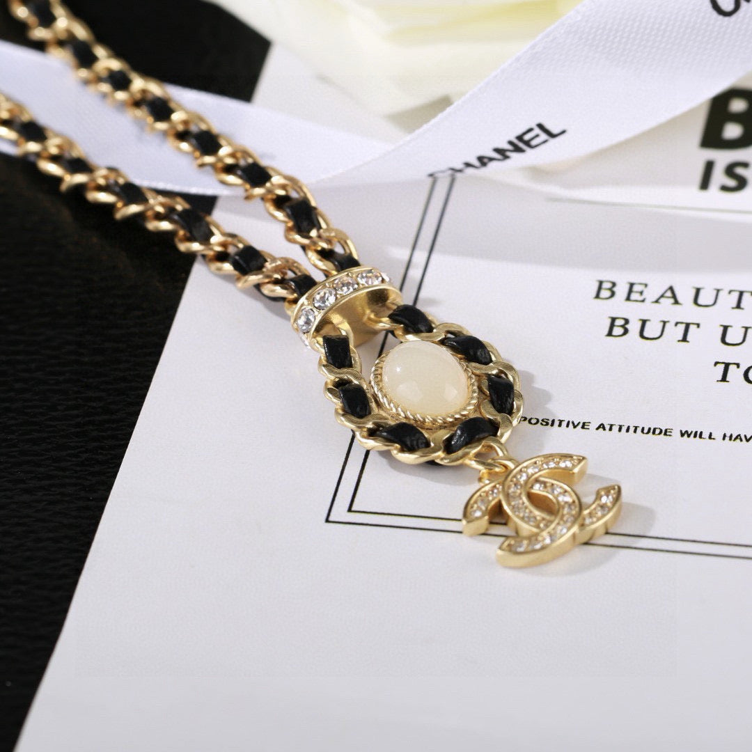Signature Emblem Pendant Necklace in Gold-Tone – Design 007 close-up detail
