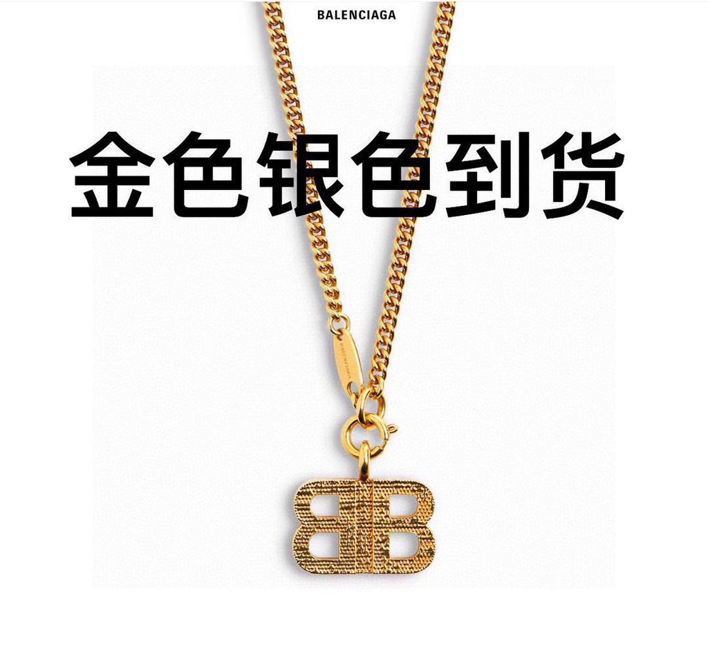 Geometric Emblem Pendant Necklace in Gold-Tone – Design 002 front product view
