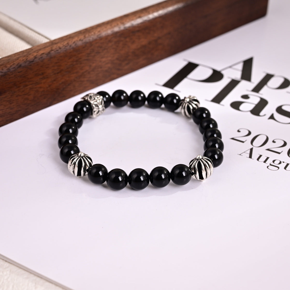 Cross Statement Bracelet in Metal-Tone – Design 12 detail view