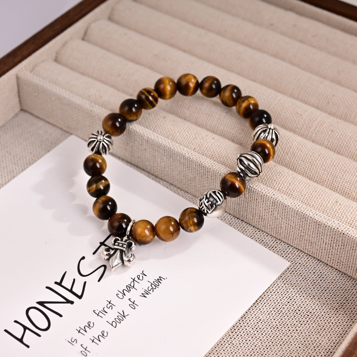 Cross Statement Bracelet in Metal-Tone – Design 11 detail view
