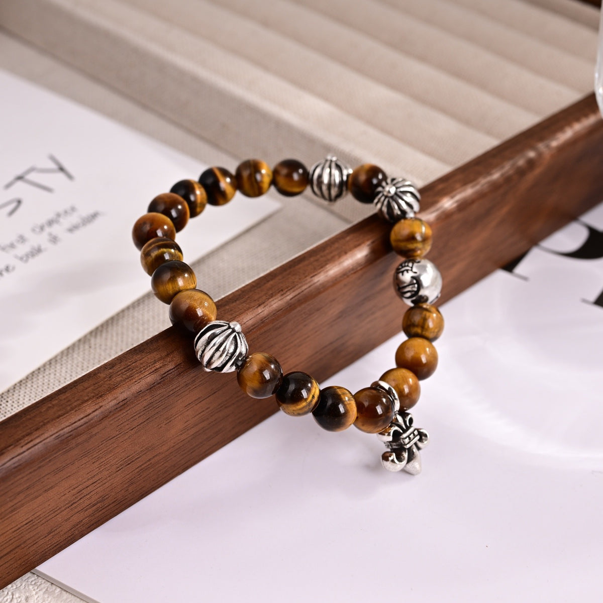 Cross Statement Bracelet in Metal-Tone – Design 11 front product view