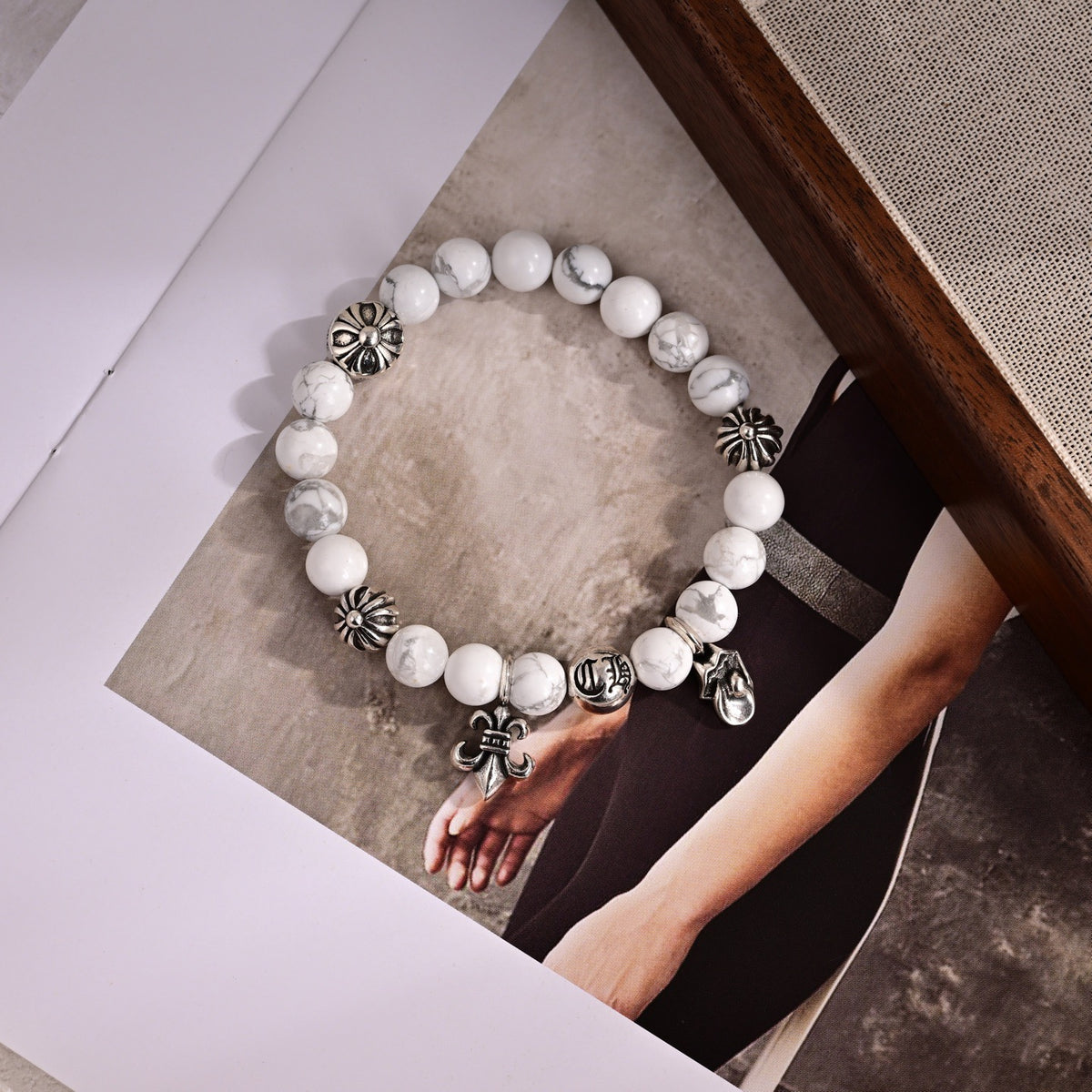 Cross Statement Bracelet in Metal-Tone – Design 10 front product view