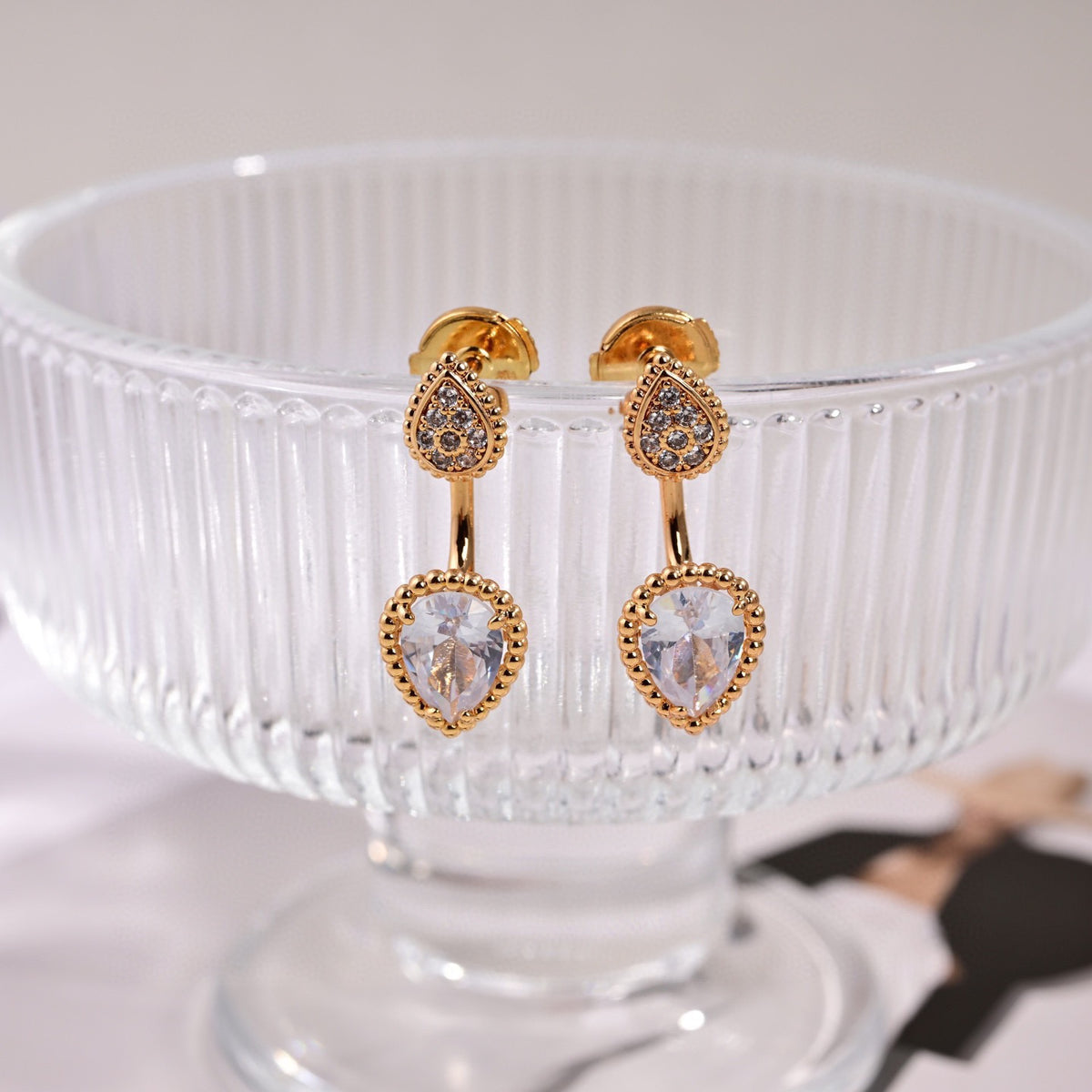 Signature Emblem Stud Earrings in Polished Metal-Tone – Design 019 main product view