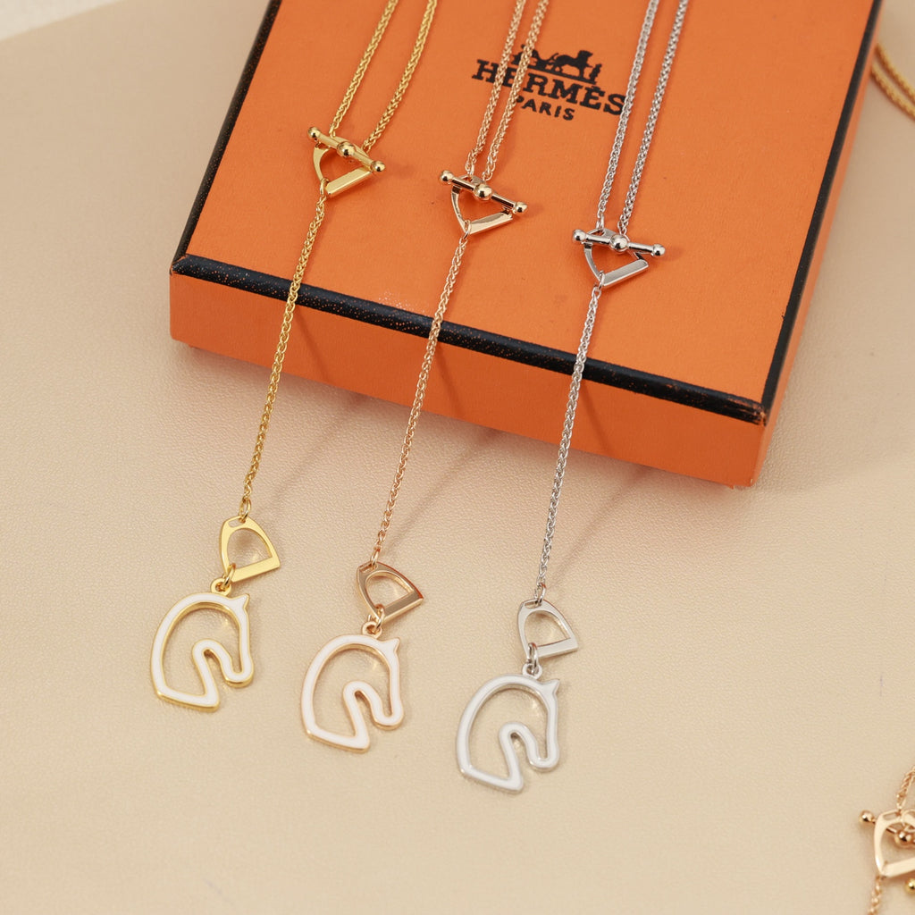 Horse Head Pendant Necklace in Rose-Gold-Tone – Rose Gold Detail detail view