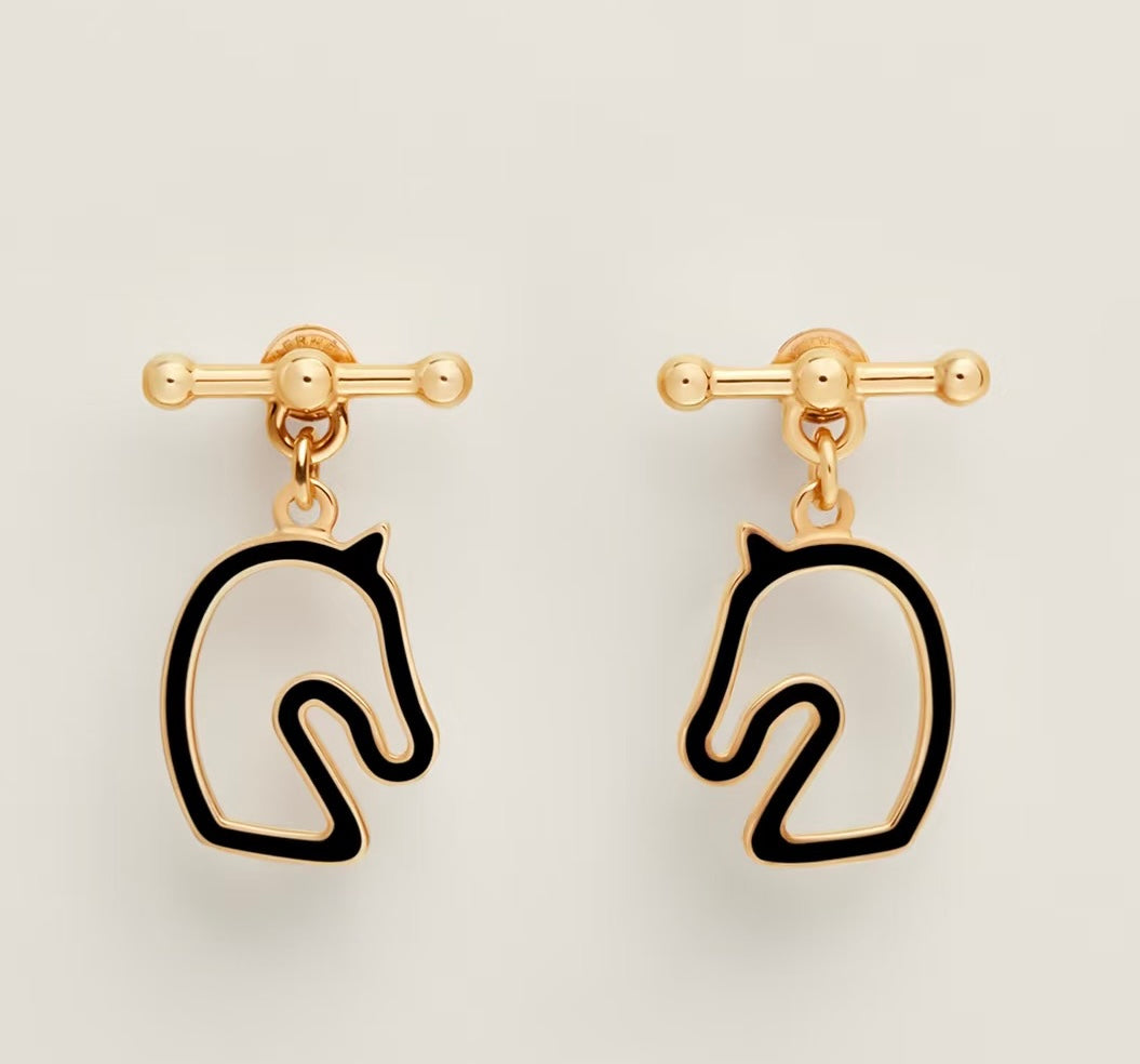 Horse Head Stud Earrings in Rose-Gold-Tone – Rose Gold Detail main product view