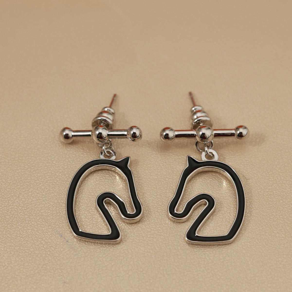 Horse Head Stud Earrings in Rose-Gold-Tone – Rose Gold Detail main product view
