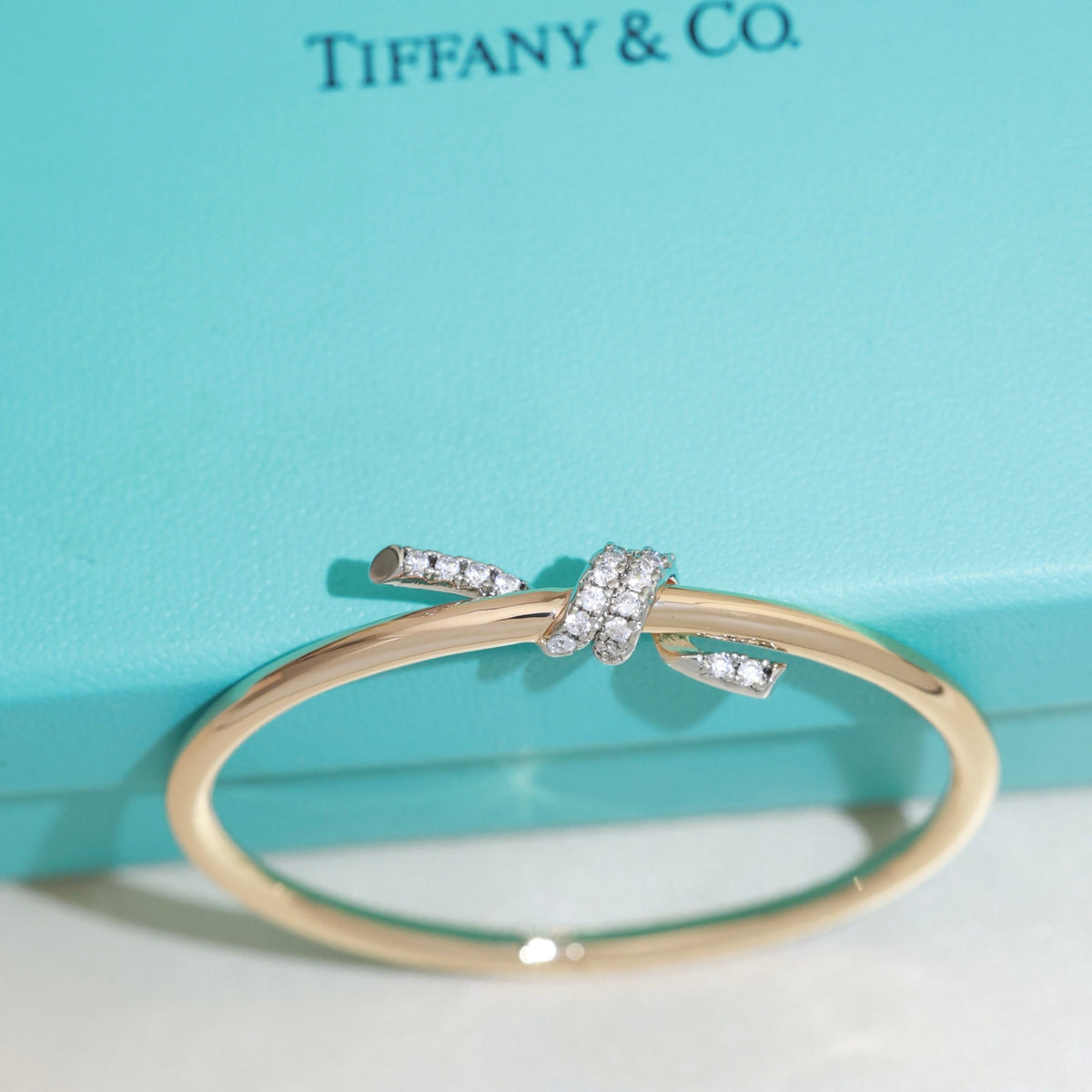 Knot Bangle in Gold-Tone styled product view