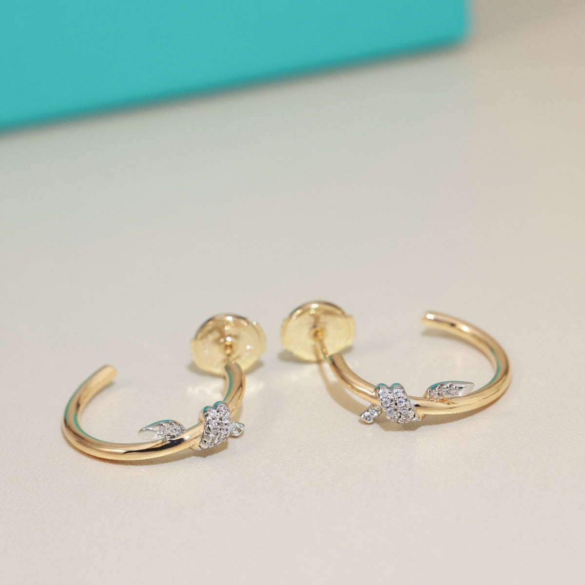 Knot Stud Earrings in Gold-Tone – Knot Detail front product view
