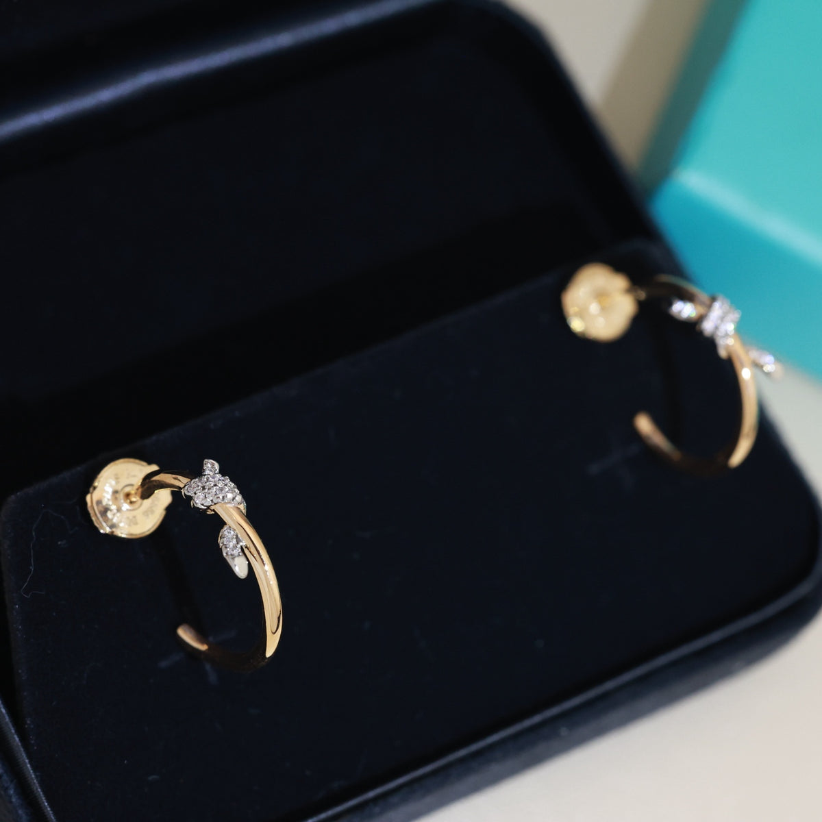 Knot Stud Earrings in Gold-Tone – Knot Detail front product view