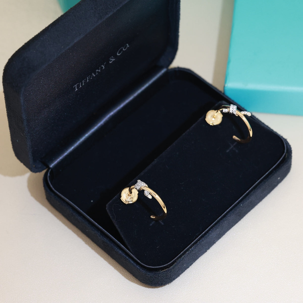 Knot Stud Earrings in Gold-Tone – Knot Detail close-up detail