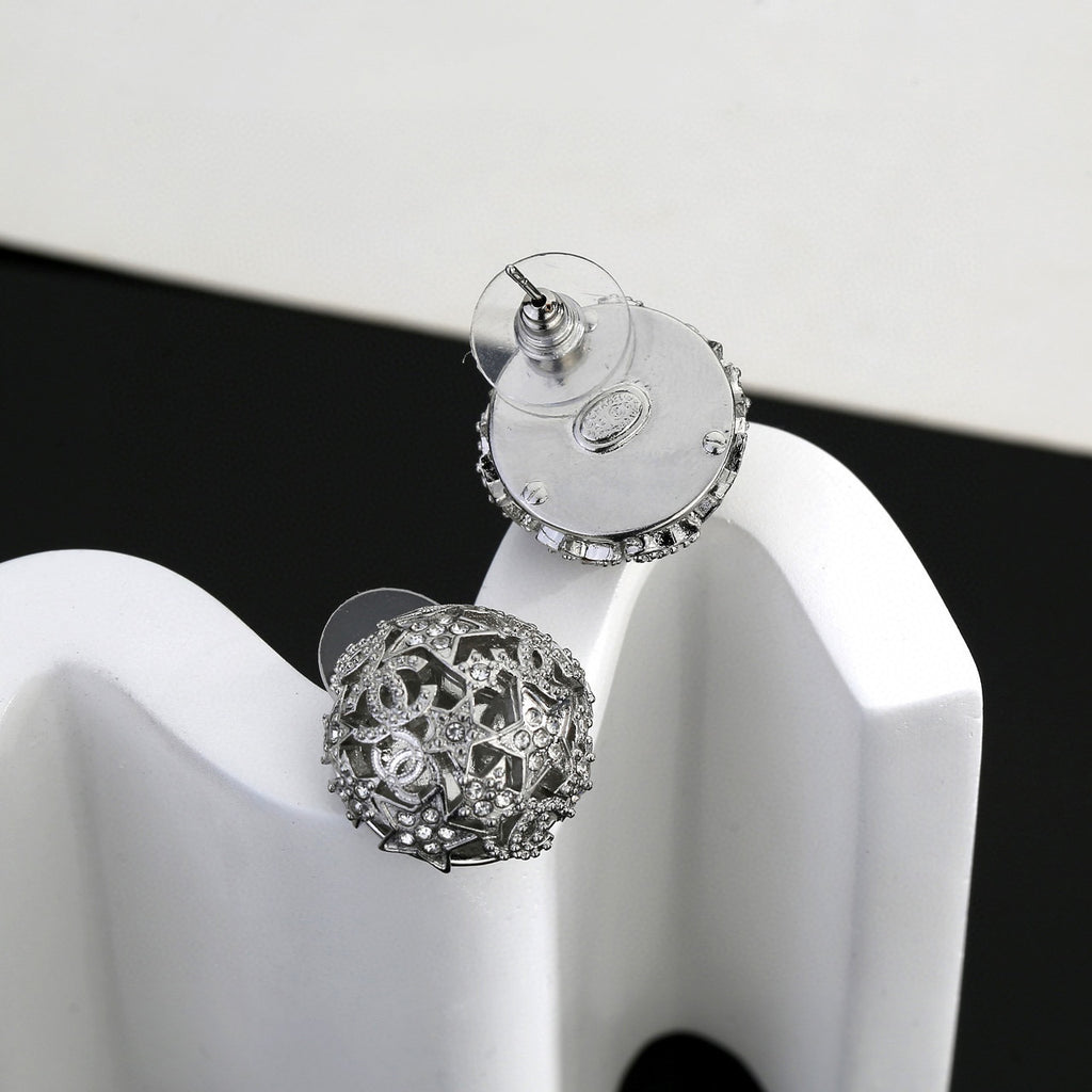 Star Stud Earrings in Gold-Tone – Star Detail – Design 004 styled product view