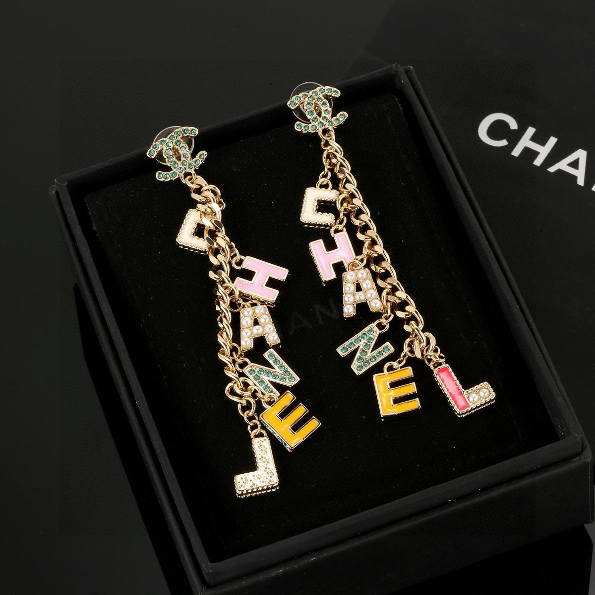 Letter Stud Earrings in Gold-Tone – Design 001 main product view