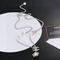 Camellia Pearl-Detail Pendant Necklace – Pearl Detail – Design 002 main product view