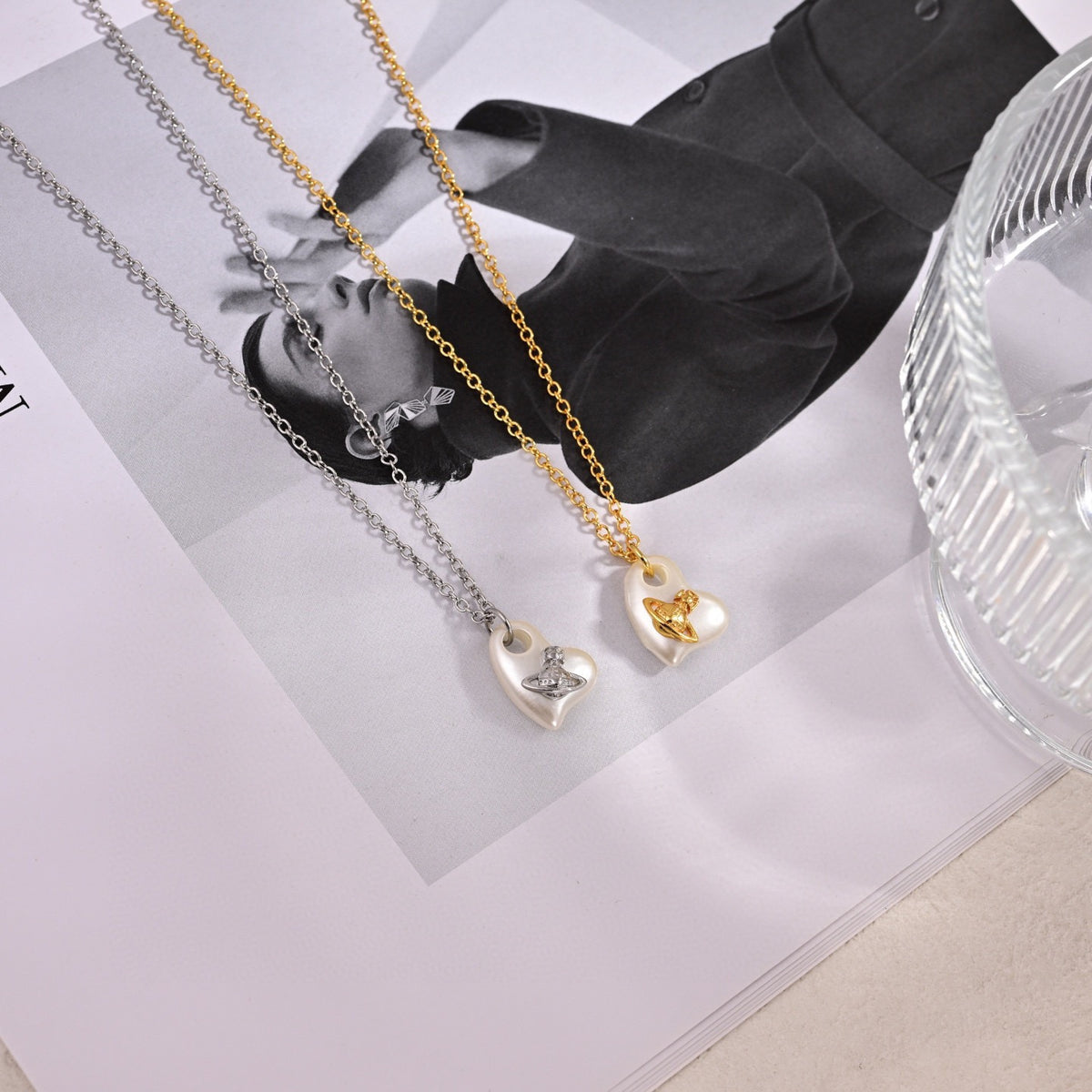 Orb Pendant Necklace in Polished Metal-Tone – Design 032 main product view