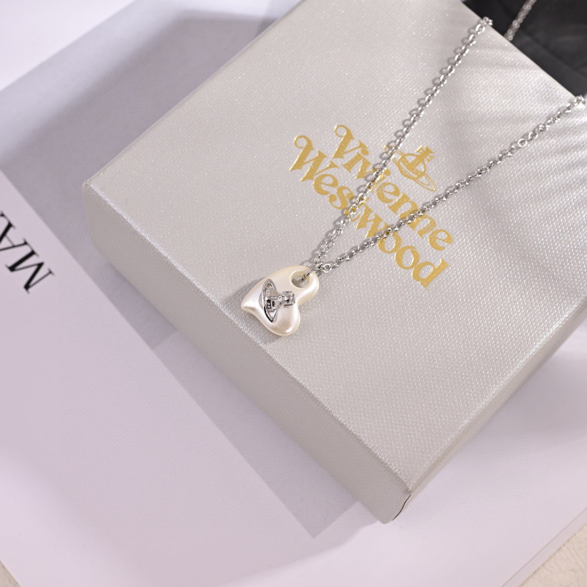 Orb Pendant Necklace in Polished Metal-Tone – Design 032 side detail