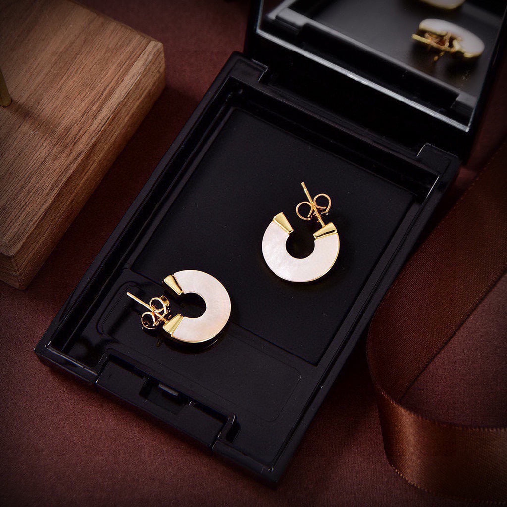 Orb Stud Earrings in Polished Metal-Tone – Design 011 close-up detail