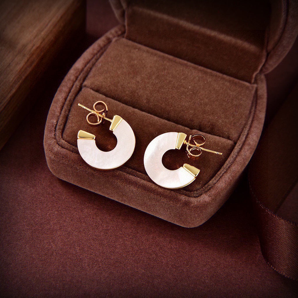 Orb Stud Earrings in Polished Metal-Tone – Design 011 main product view