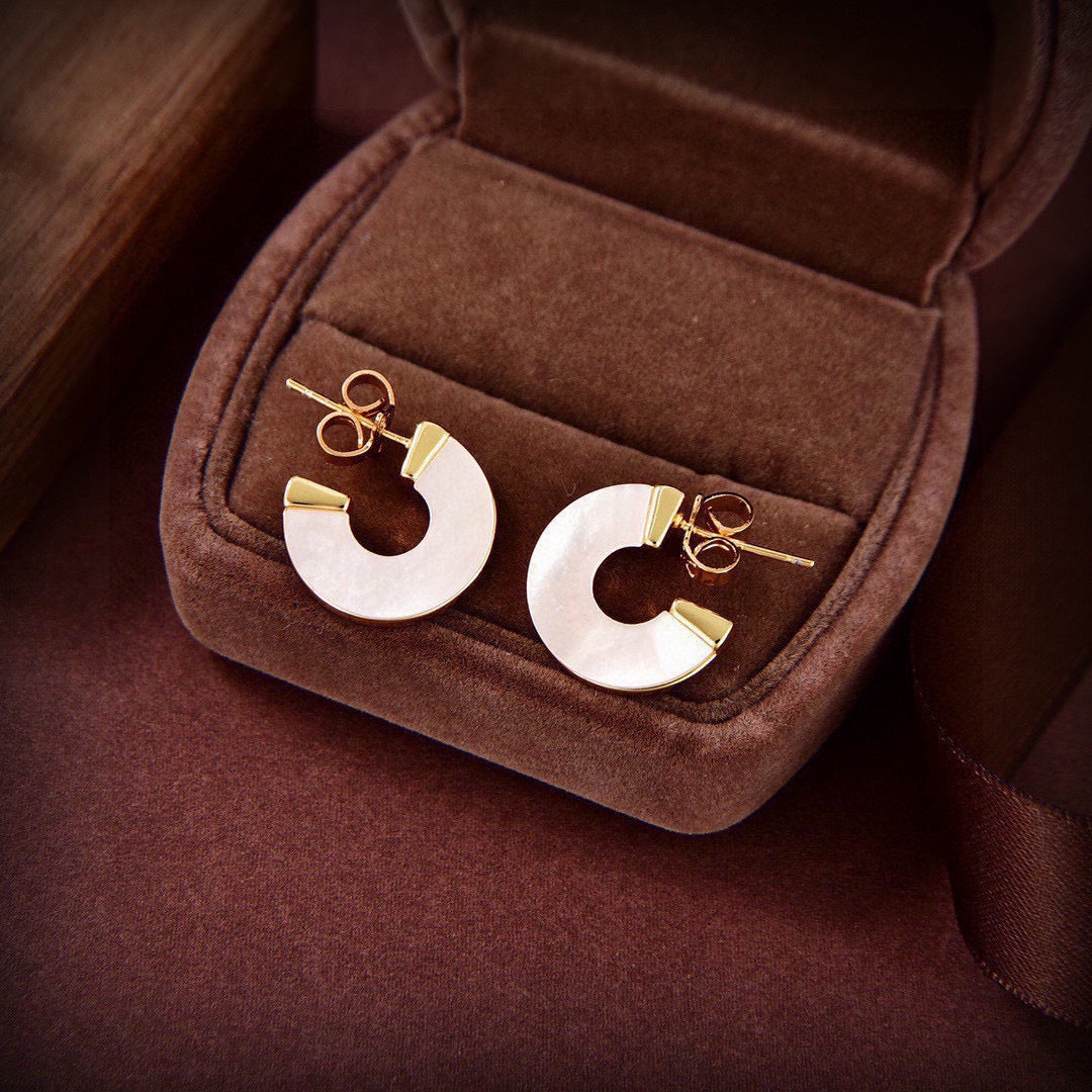 Orb Stud Earrings in Polished Metal-Tone – Design 011 main product view