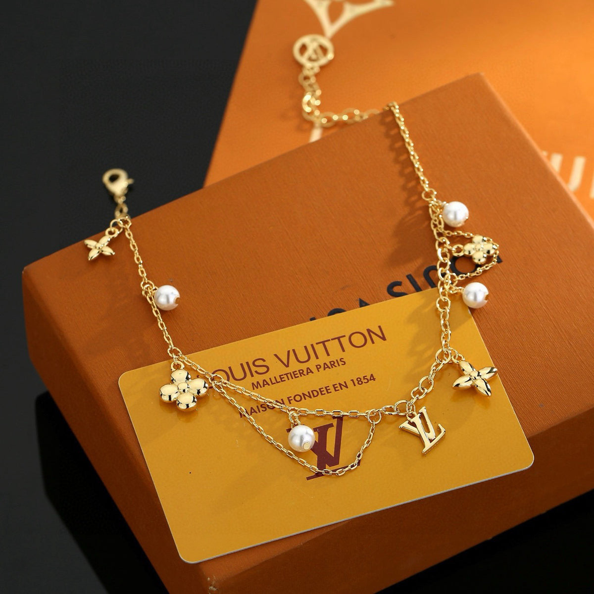Letter Emblem Pendant Necklace in Polished Metal-Tone – Design 016 side detail