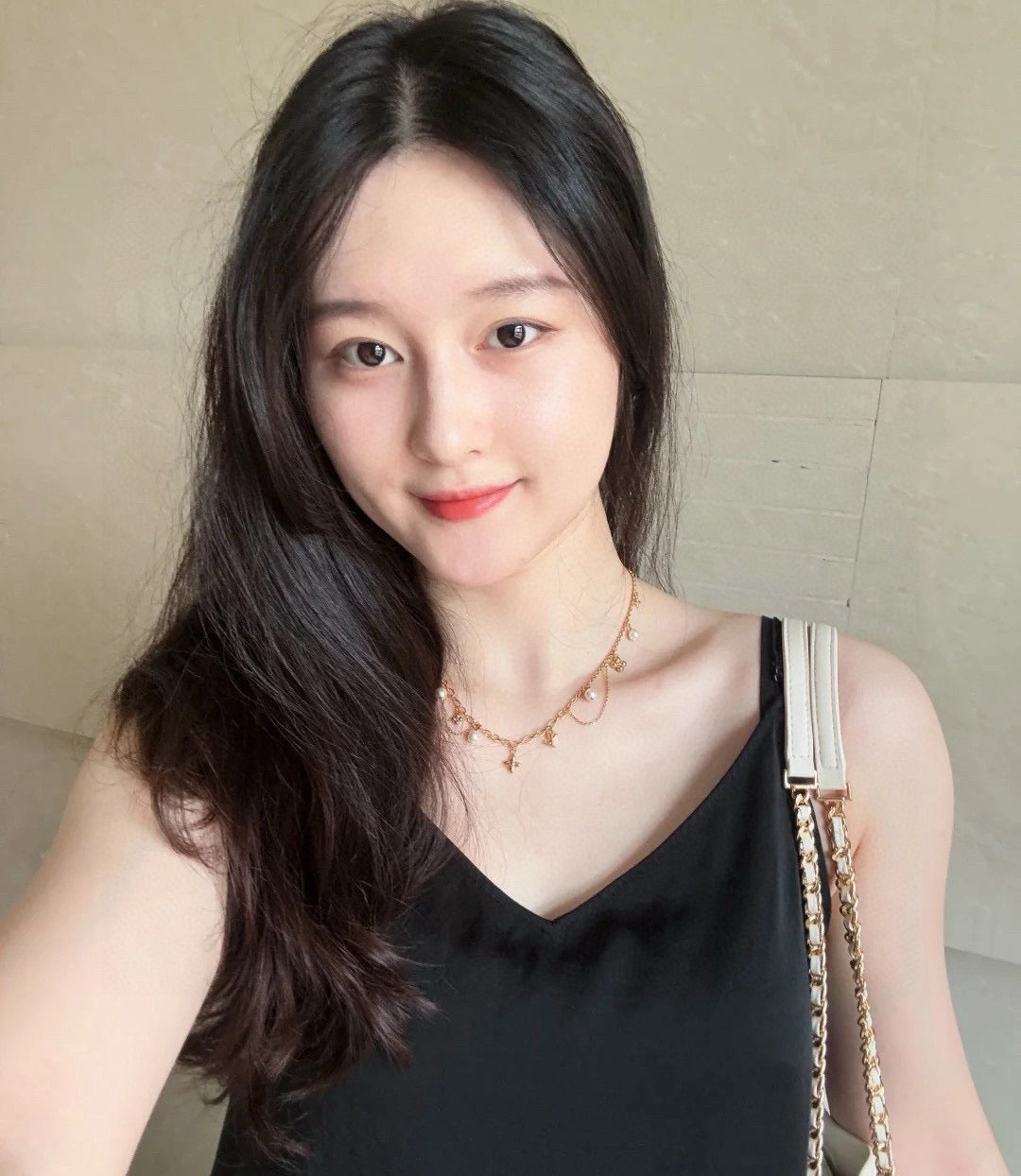 Letter Emblem Pendant Necklace in Polished Metal-Tone – Design 016 styled product view