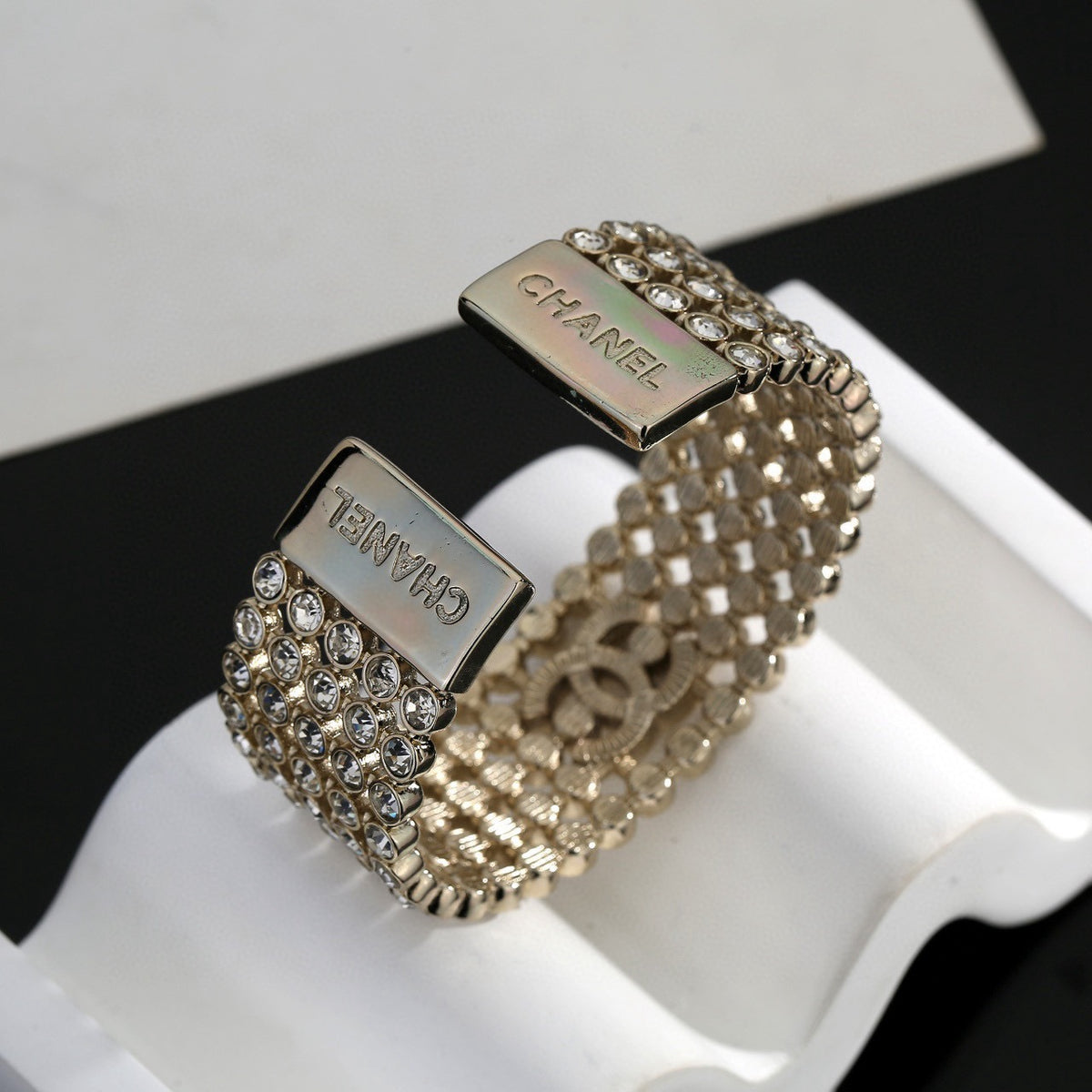 Signature Emblem Bangle in Polished Metal-Tone – Design 017 main product view