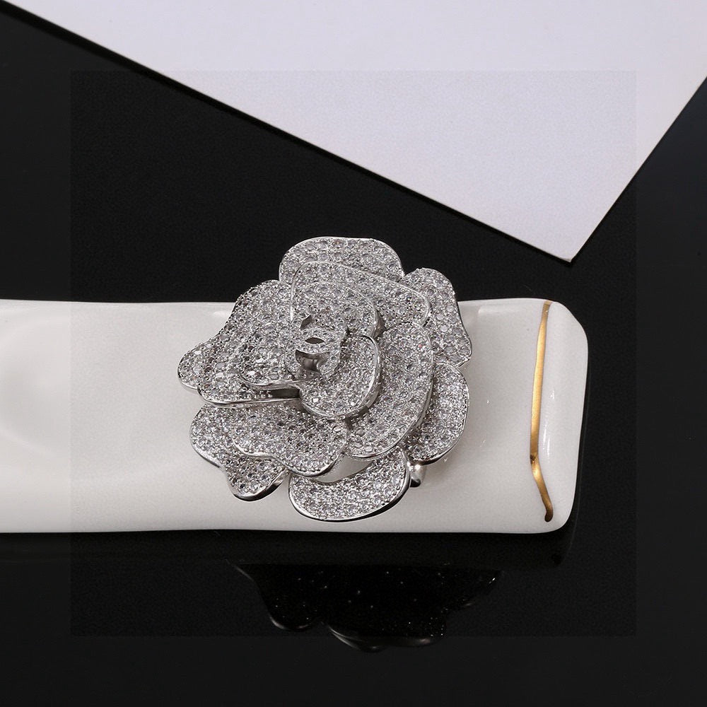 Signature Emblem Brooch in Gold-Tone – Design 004 styled product view