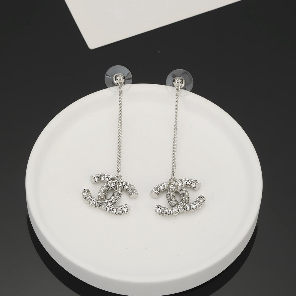 Signature Emblem Crystal-Accent Stud Earrings – Design 009 detail view