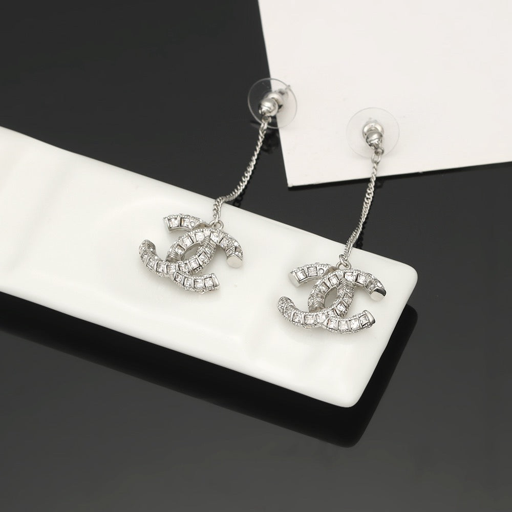 Signature Emblem Crystal-Accent Stud Earrings – Design 009 side detail